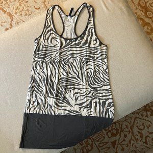 Gray & White Zebra Tunic Top/Dress Sz M EUC